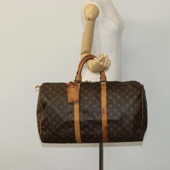 LOUIS VUITTON Monogram Keepall 50 Boston Bag M41426 LV Auth 113425 - Picture 3 of 16